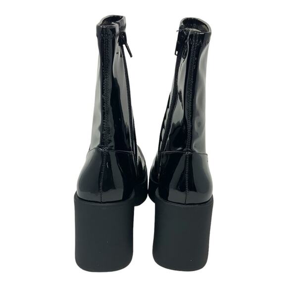 Aldo Upstep Black Synthetic Patent Platform Ankle Boot Size 8 NWT $130 MSRP - Picture 5 of 7